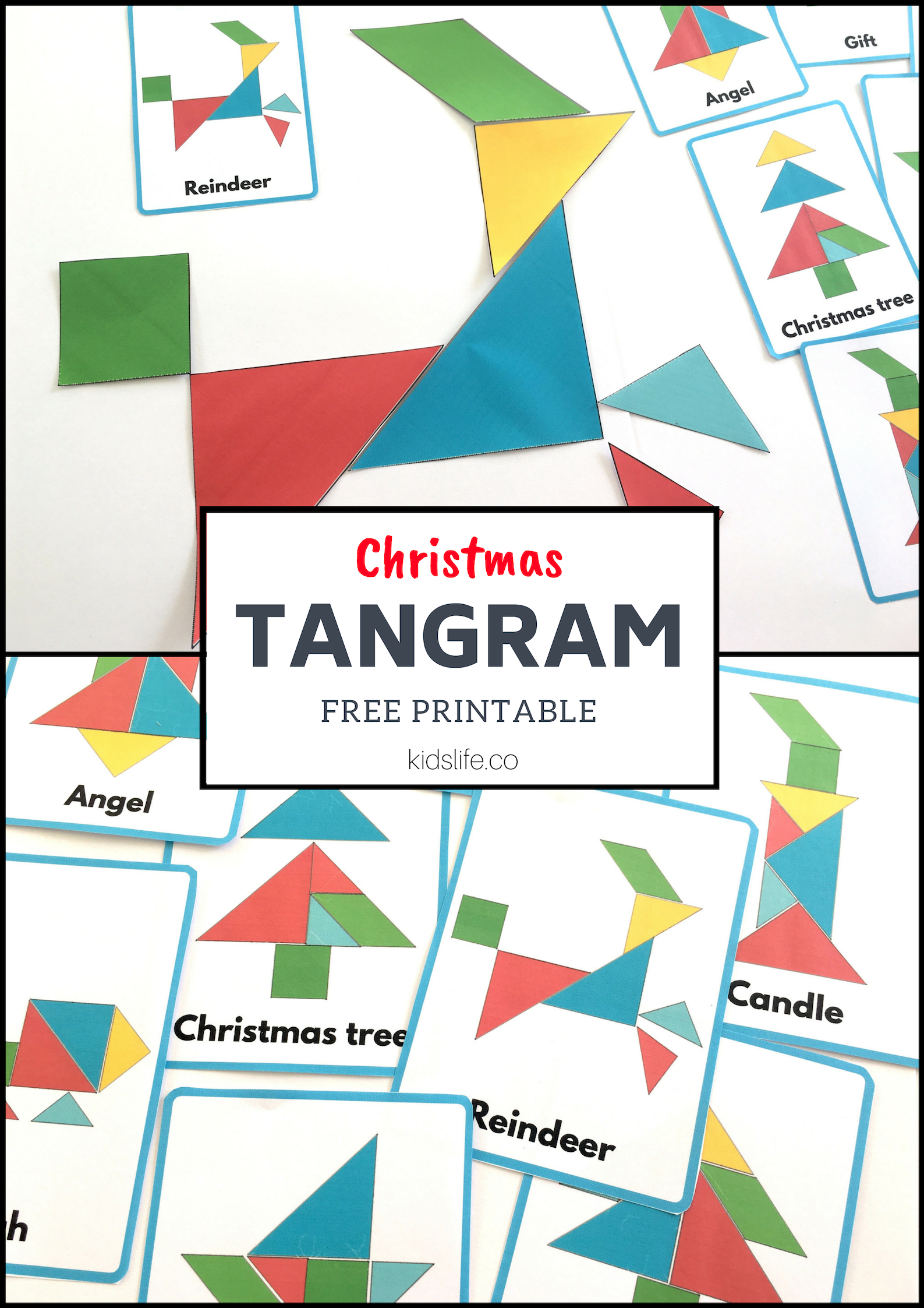Christmas Tangram 10 patterns to print Kidslife