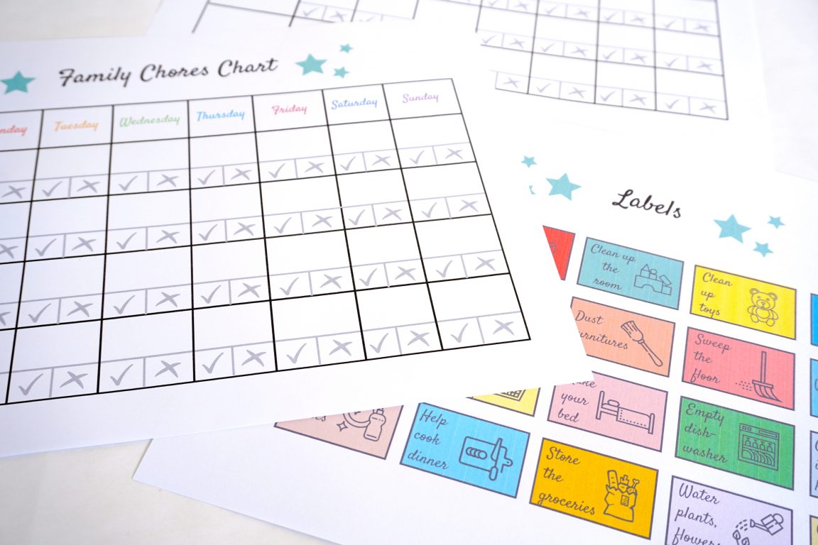 Home organisation : Family Chores Chart to download for free - Kidslife