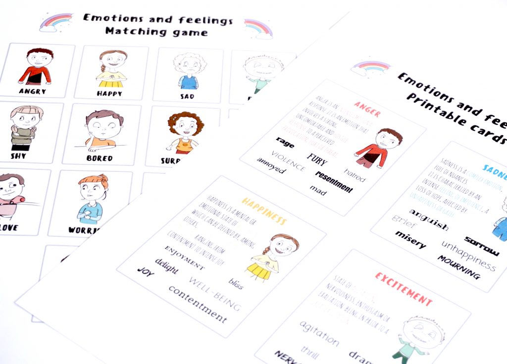 matching game emotion cards